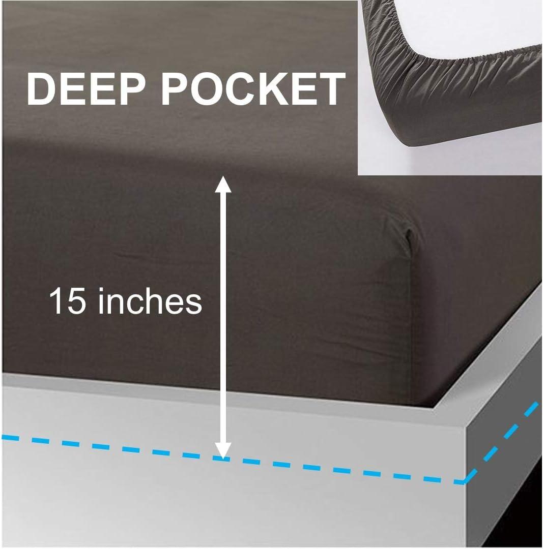 Elif Queen Size Gray Microfiber 4-Piece Bed Sheet Set