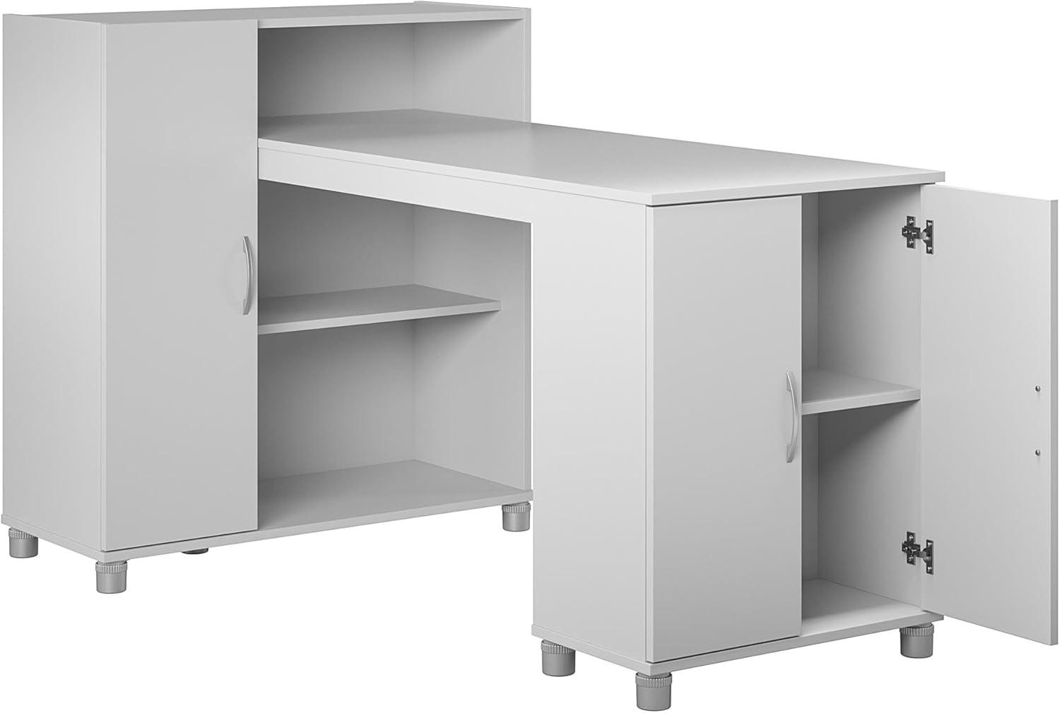 RealRooms Basin Hobby and Craft Desk with Storage, Black