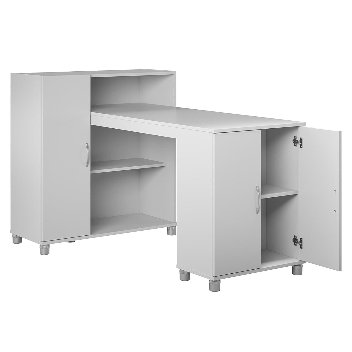 RealRooms Basin Hobby and Craft Desk with Storage, Black