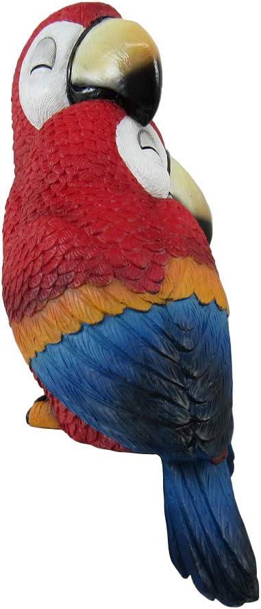 DWK Corporation Polly and Petey Mother and Child Parrots Shelf Sitter Statue 6.75 inch