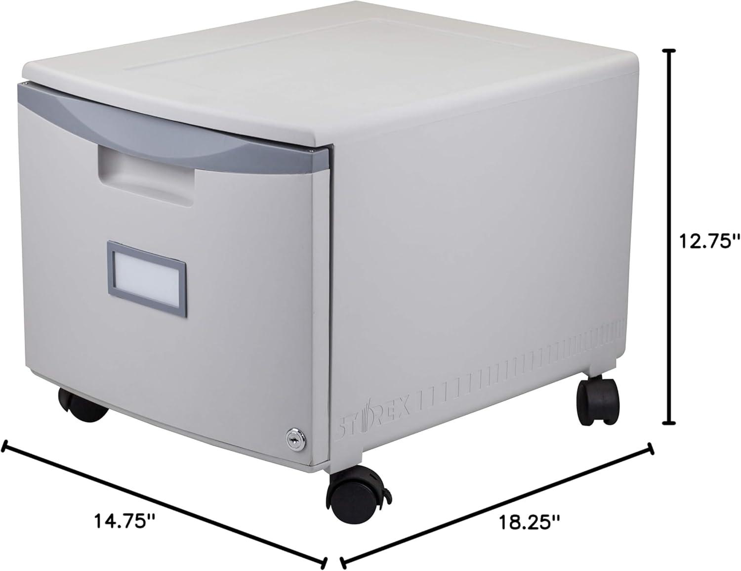 Gray Lockable Mobile Plastic Legal Size File Cabinet