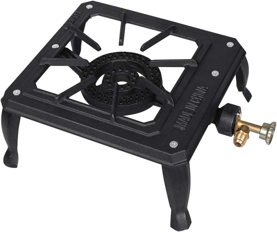 Black Cast Iron Portable LPG Gas Camping Stove Burner