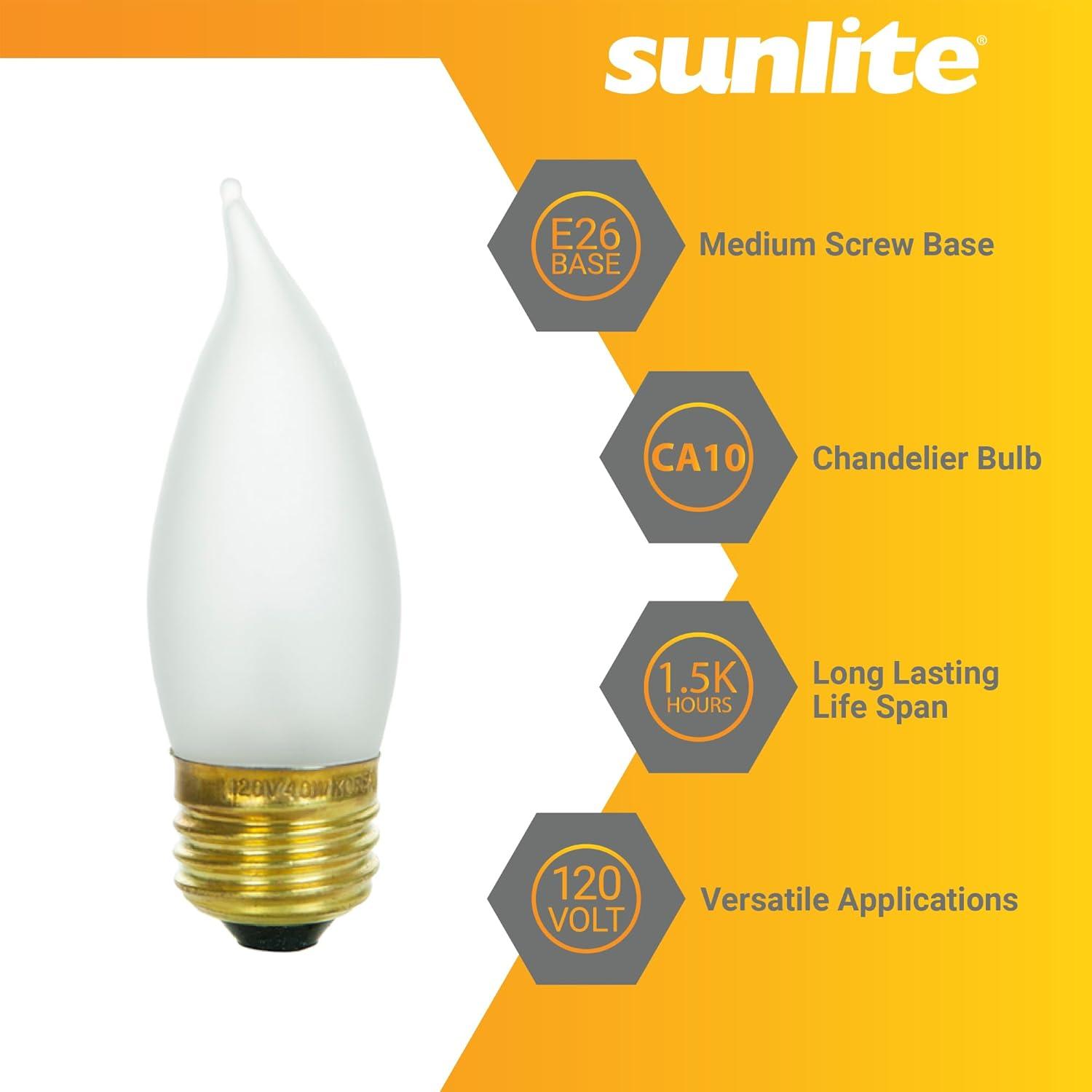 Soft White Frosted Decorative Incandescent Flame Tip Bulbs, 25W, 12 Pack