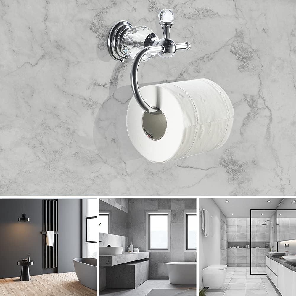 Crystal Series Polished Chrome Brass Toilet Paper Holder