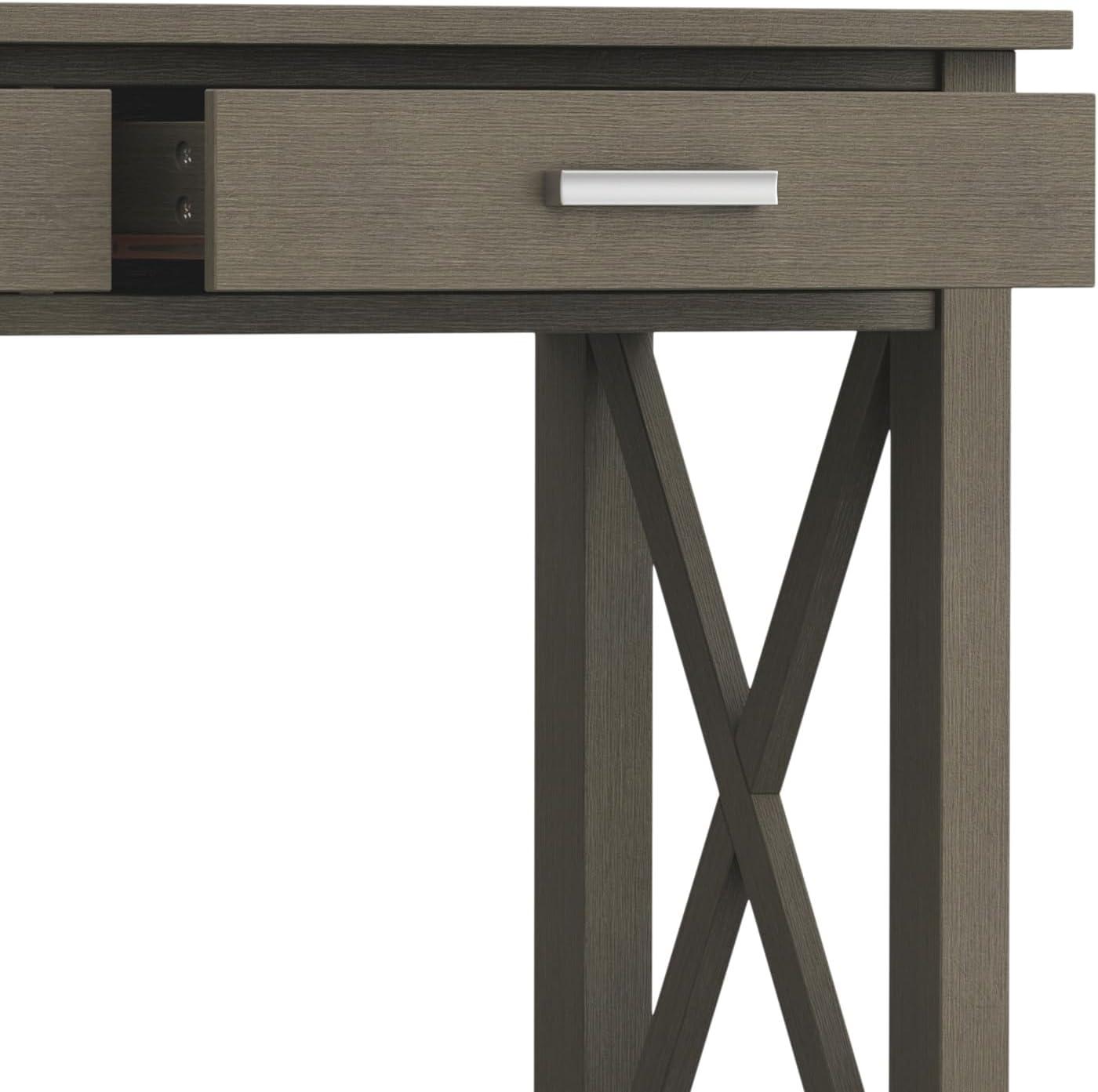 Contemporary Farmhouse Gray Wood Console Table with Storage