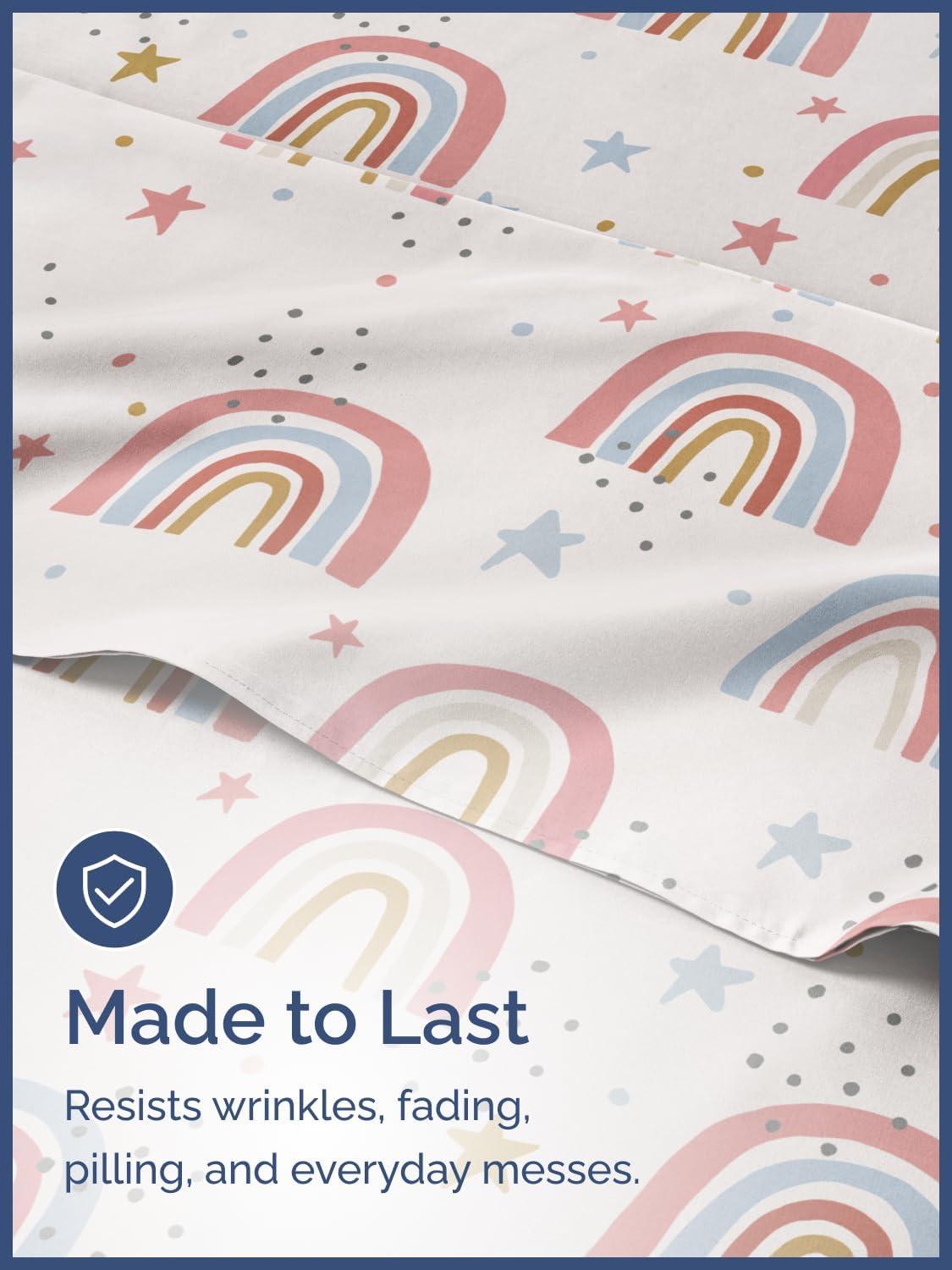 CGK Linens 4 Piece Kids Microfiber Sheet Set - Wrinkle Free - Cute, Cozy, Soft