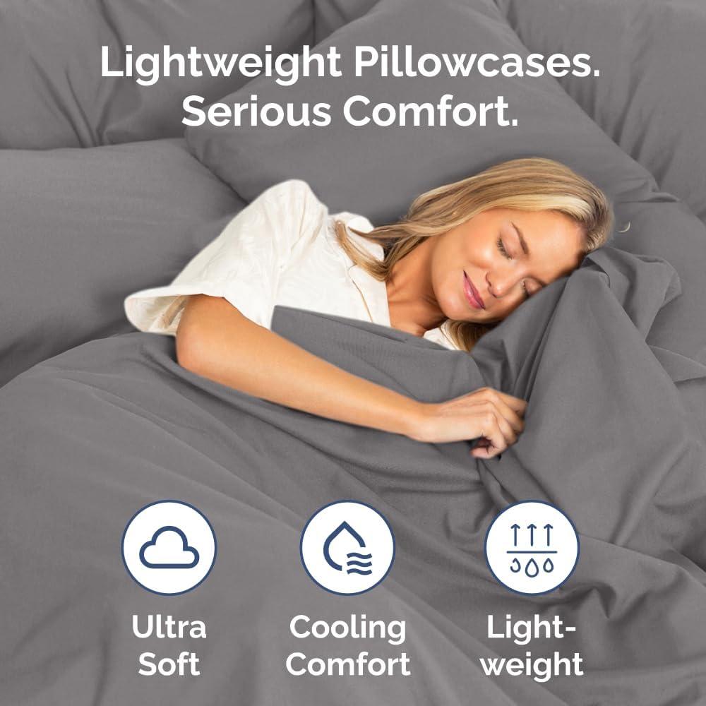 CGK Linens Soft Double Brushed Soft & Cooling Pillowcase - Set of 4