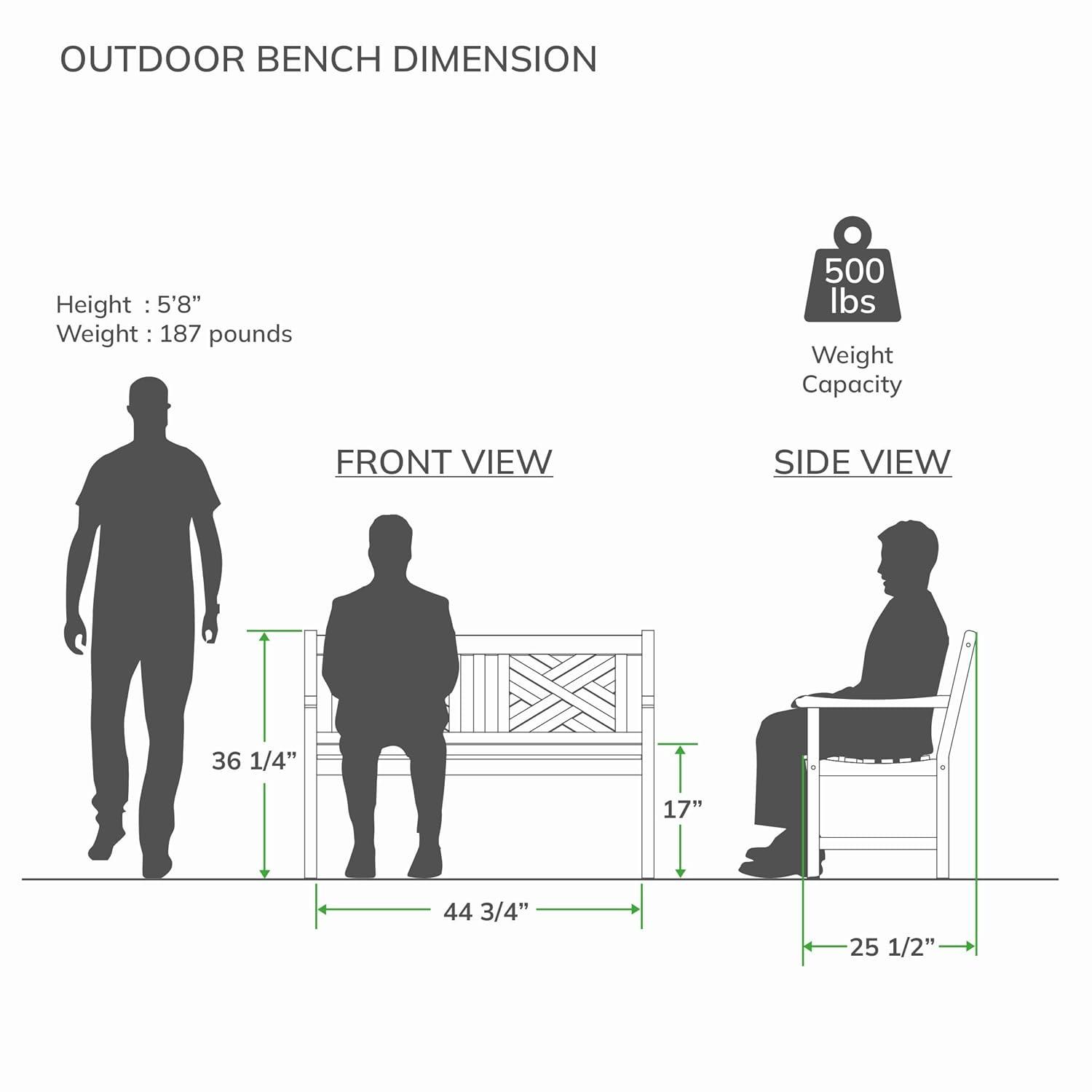 Cambridge Casual Willem Outdoor Teak Bench - Gray