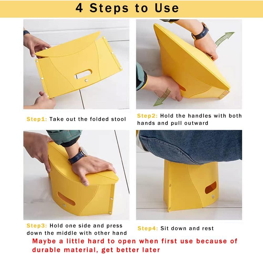 Foldable Portable Outdoor Stool, Thickness of 0.5 in, Quick Opens for Camping Hiking Picnic Fishing Subway, Lightweight Mini Folding Travel Potty Stool, Footrest for Air Travel Red