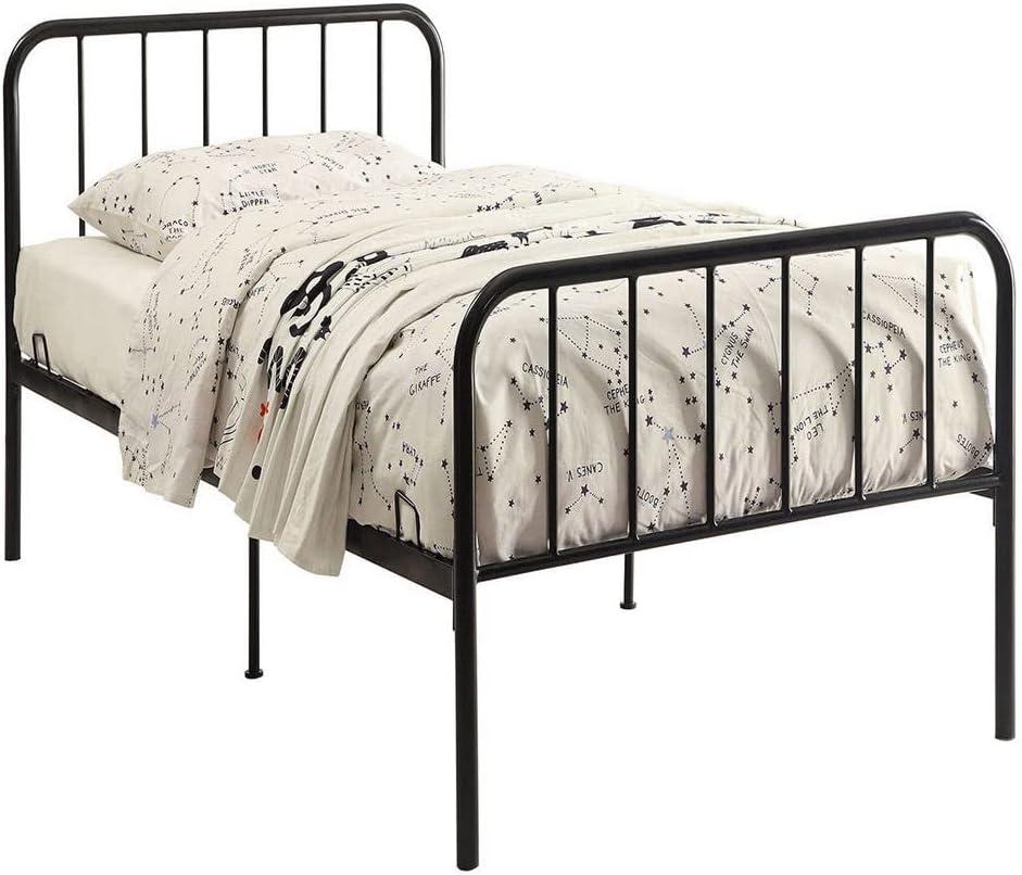 4D Concepts Kids Twin Size Modern Metal Spindle Beds, Black