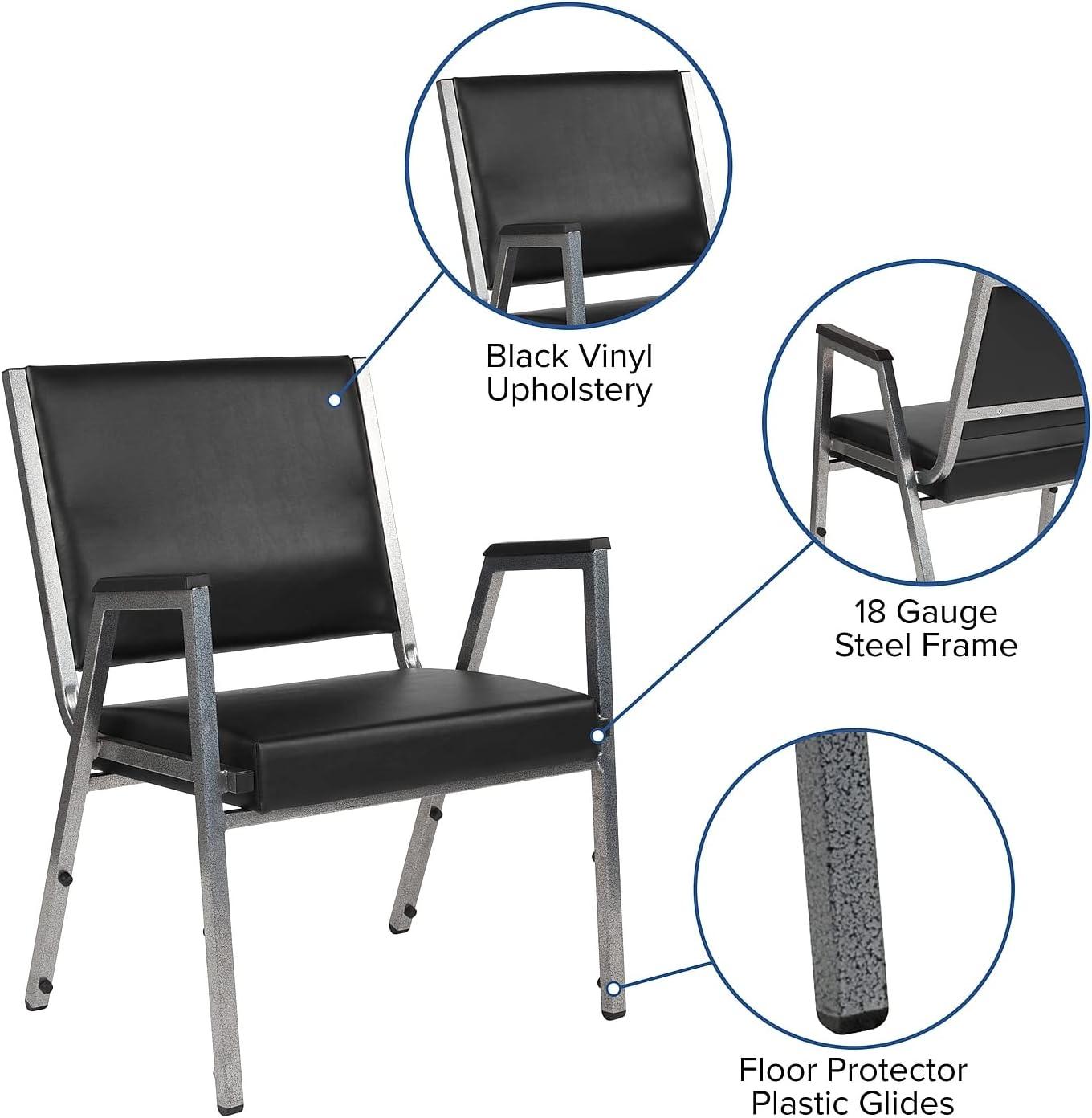 Flash Furniture HERCULES Series 1000 lb. Rated Black Antimicrobial Vinyl Bariatric Medical Reception Arm Chair