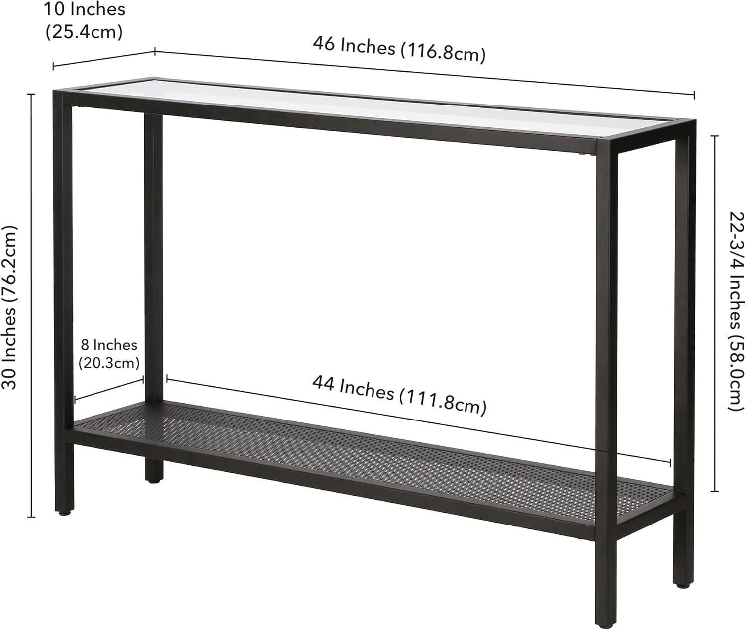 Evelyn&Zoe Rigan 46" Wide Rectangular Console Table, Blackened Bronze