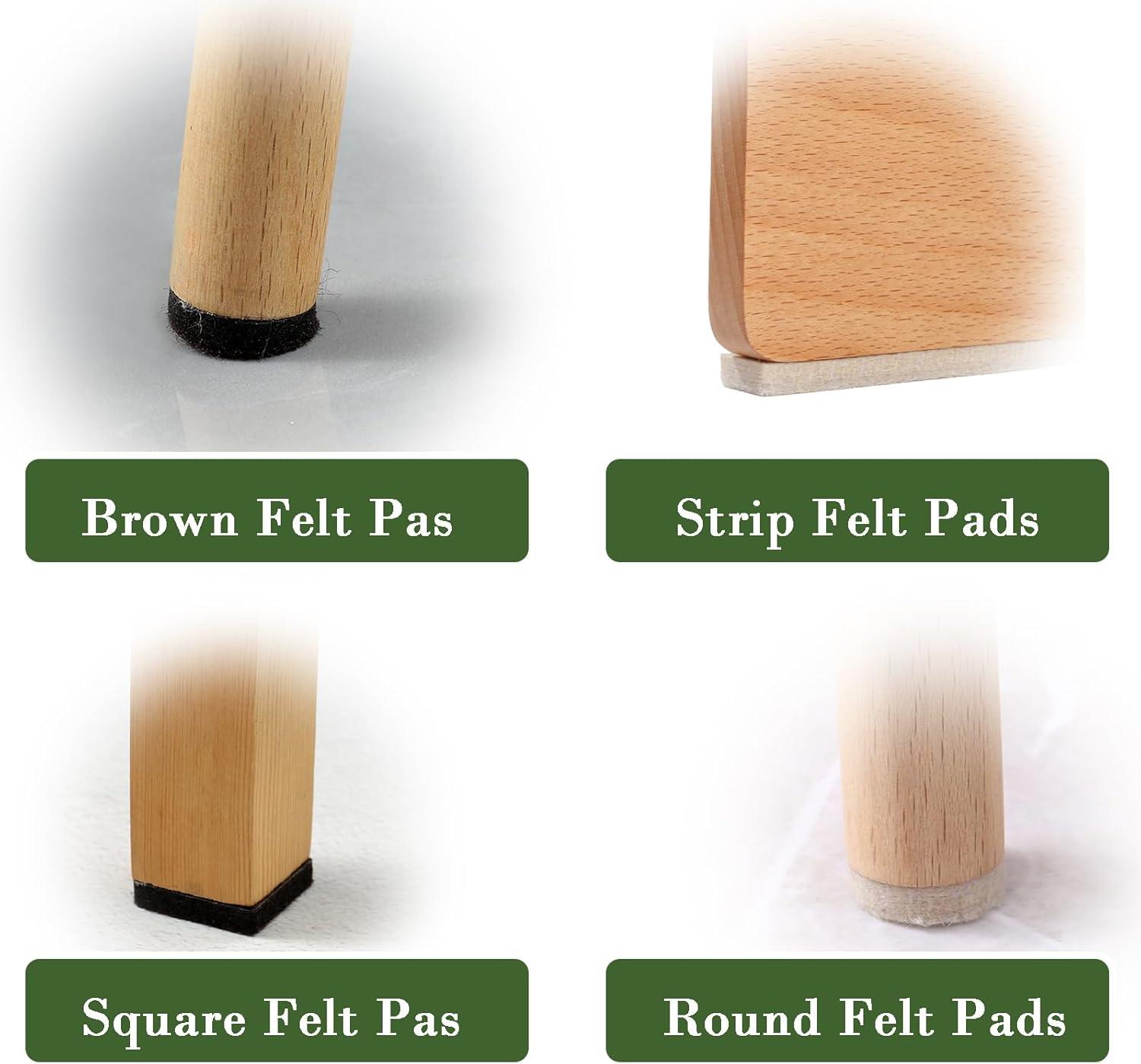 Fursafe&Q Felt Furniture Pads, Furniture Felt Pads for Hardwood Floors -Self Adhesive Chair Leg Floor Protectors, Protect from Nicks, Dents and Scratches, Chair Feet Protectors 136 Pcs Chair Feet