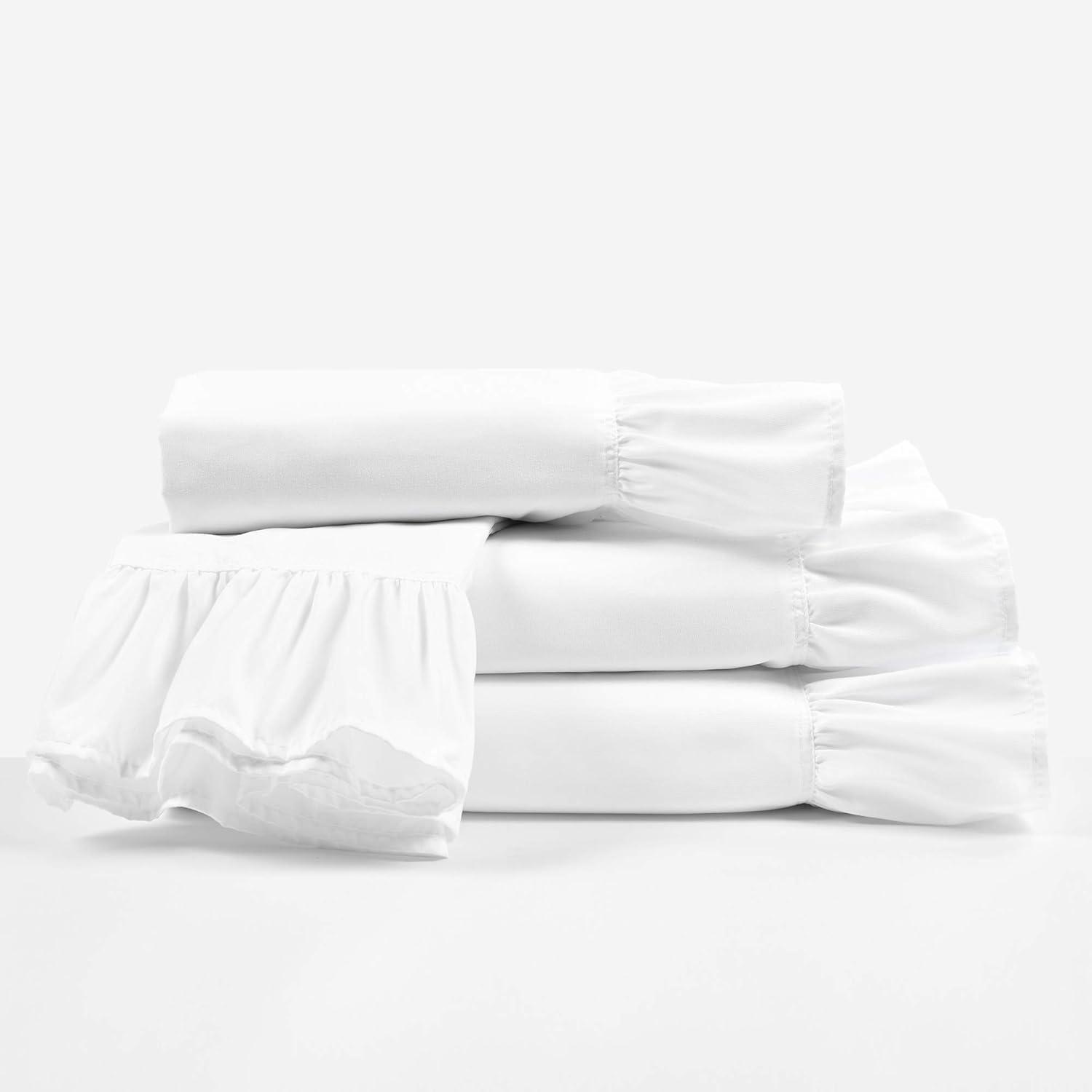 Lush Decor Solid Print Sheet Sets, Twin, White, 4-Pieces