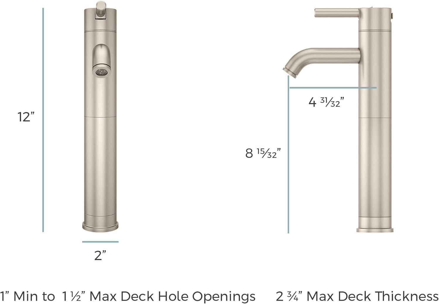 Contempra Brushed Nickel Single Handle Vessel Bathroom Faucet