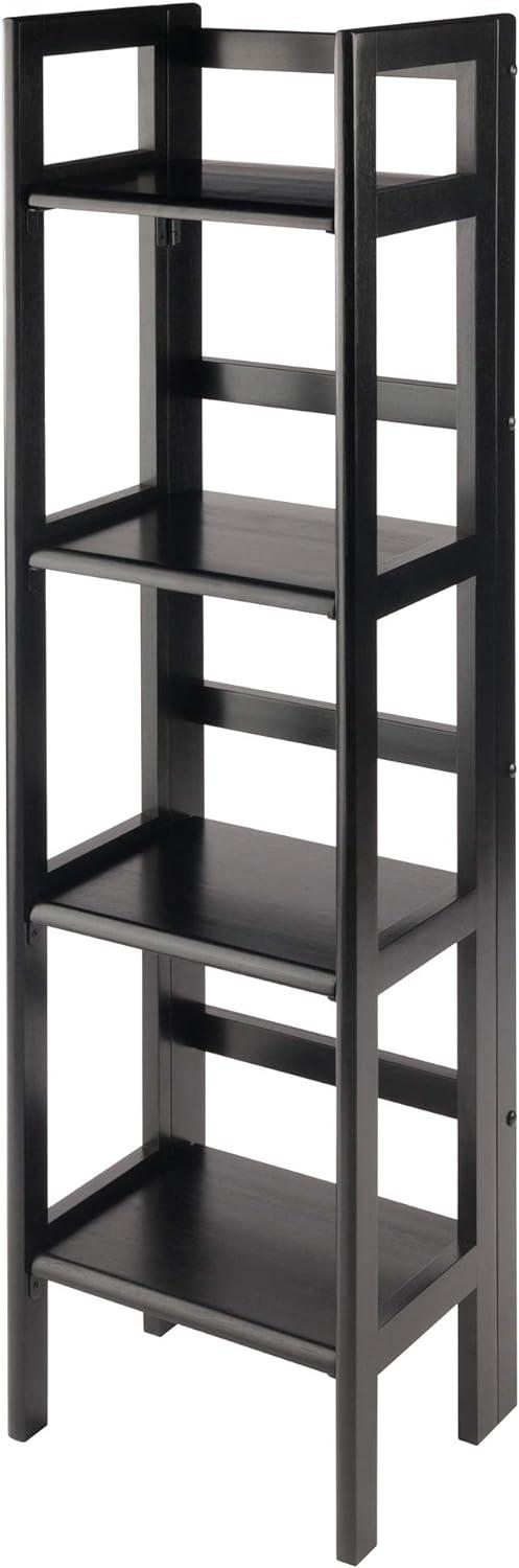 51.34" Black Solid Wood Folding Bookcase for Kids