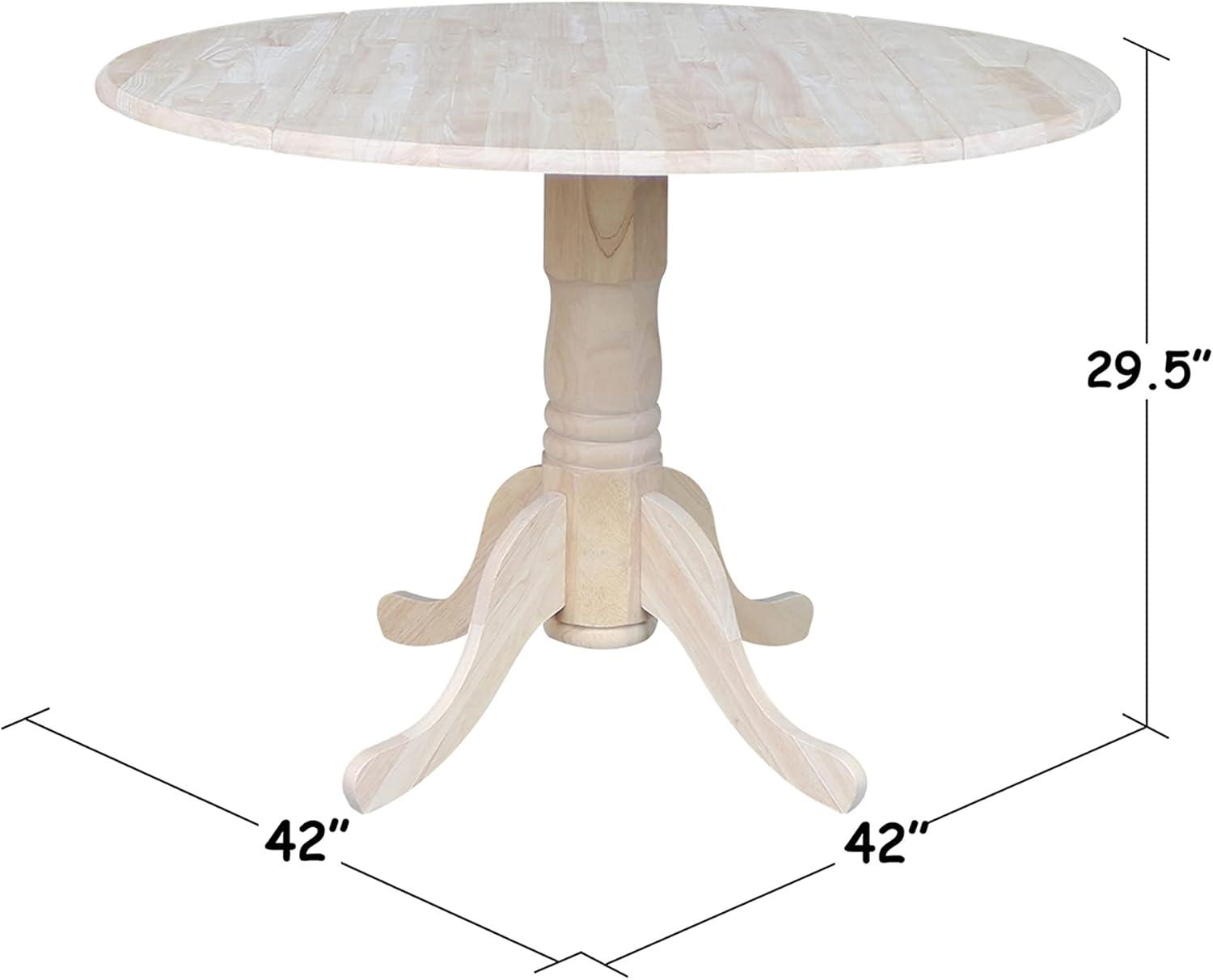 42" Mason Round Dual Drop Leaf Dining Table - International Concepts