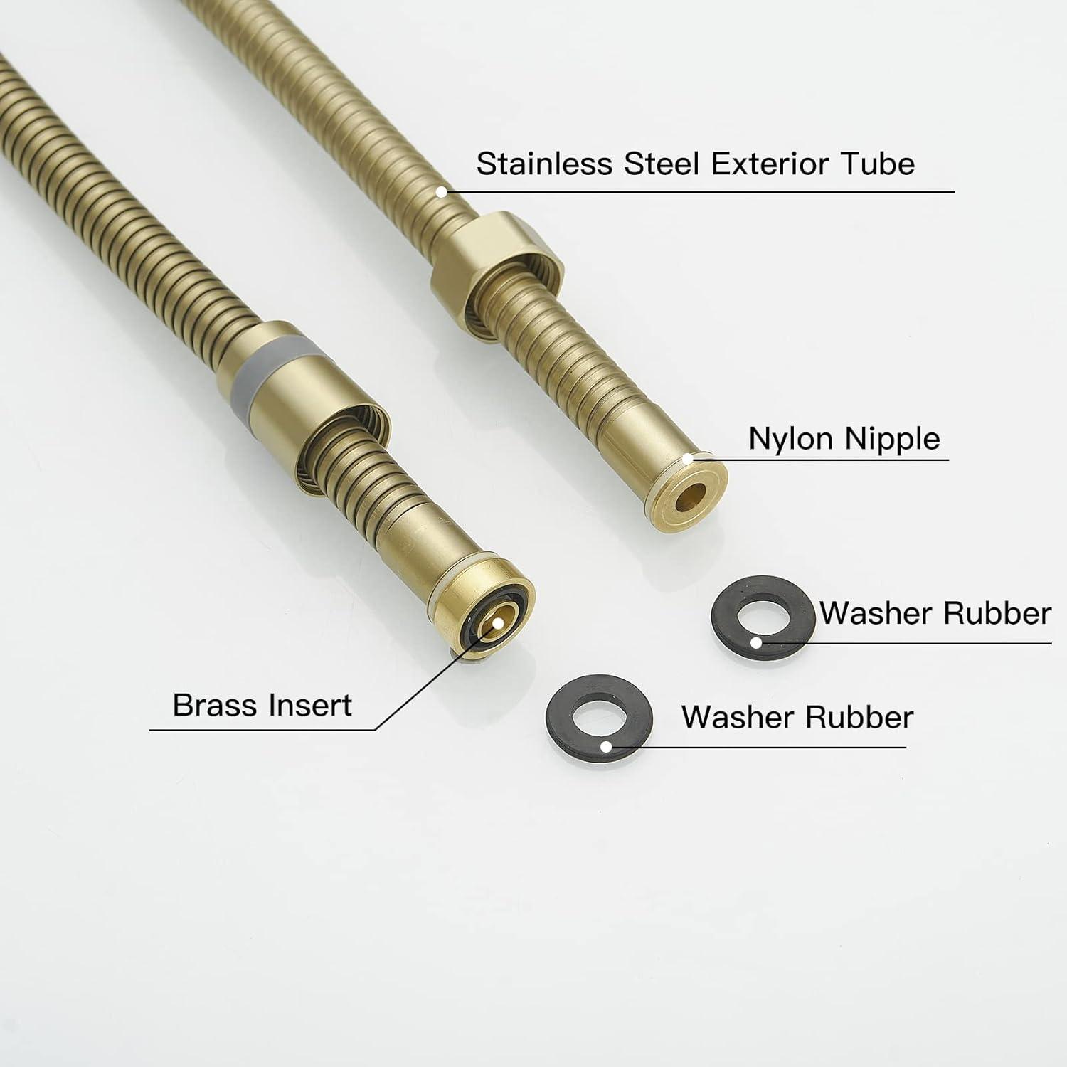 VIBRANTBATH 71 In. Modern Flexible Handheld Shower Hose Replacement For Bathing Toilet Cleaning Pet With Brass Fitting In Chrome 180-BG