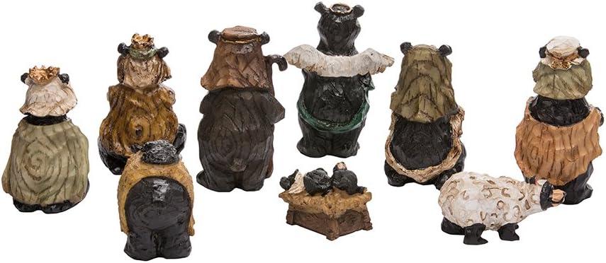 Kurt Adler 4-Inch Resin Nativity Bear Set of 9 Pieces