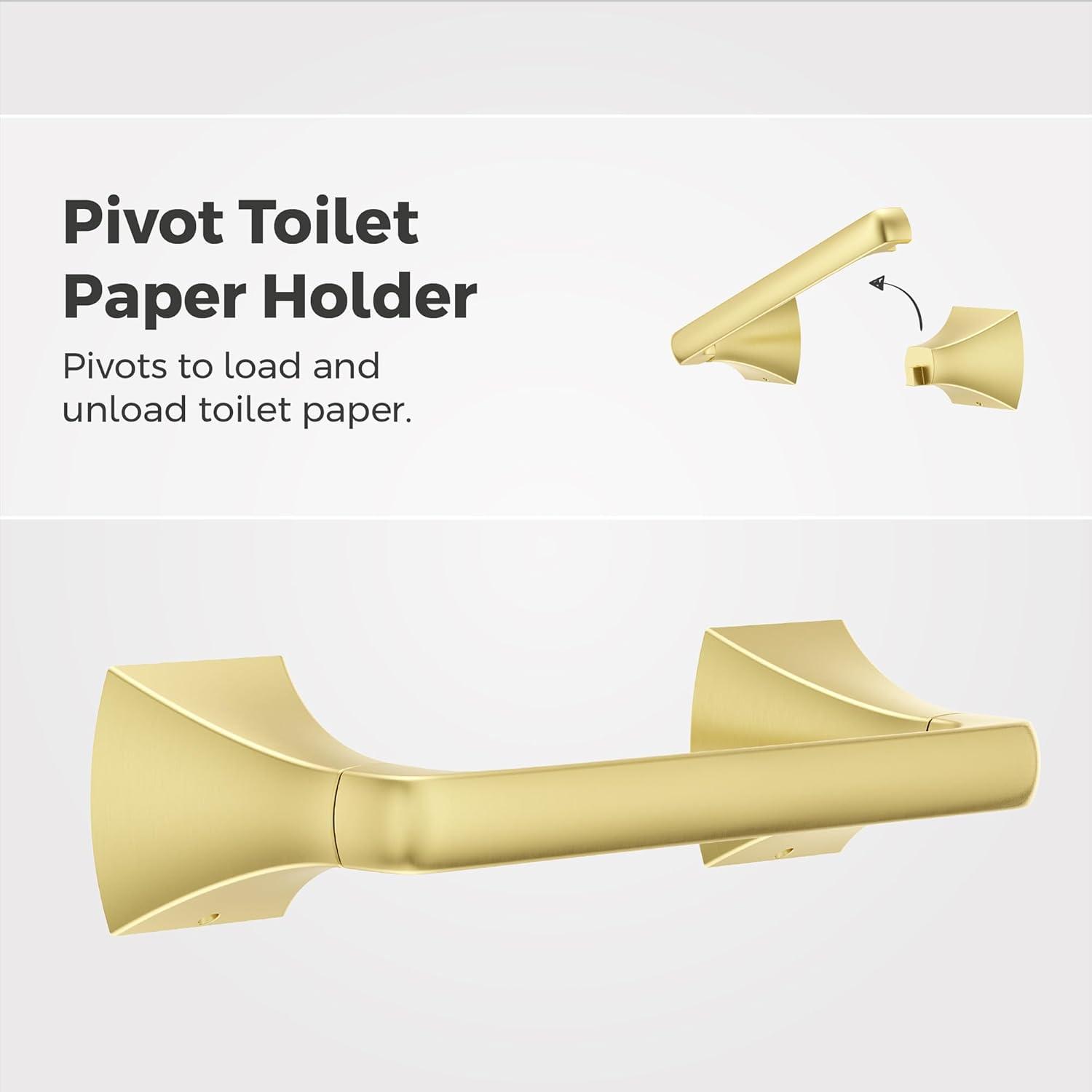 Pfister Bph-Bie0 Bruxie Wall Mounted Pivoting Toilet Paper Holder - Gold