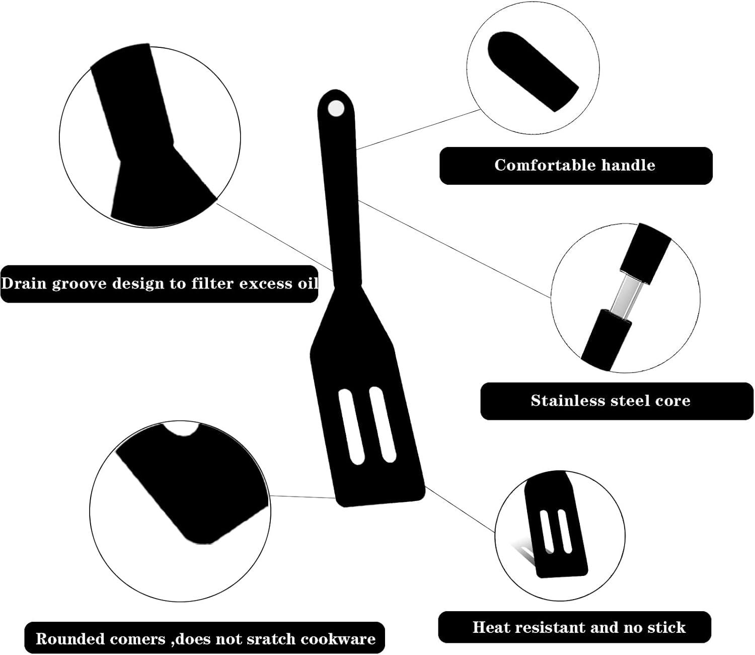 Mini Brownie Serving Spatula, Cookie Silicone Spatulas Flexible Nonstick Silicone Serve Turner Heat-Resistant for Flip Egg in Small Frying Pan Cookie Batter Cookware Cooking Baking