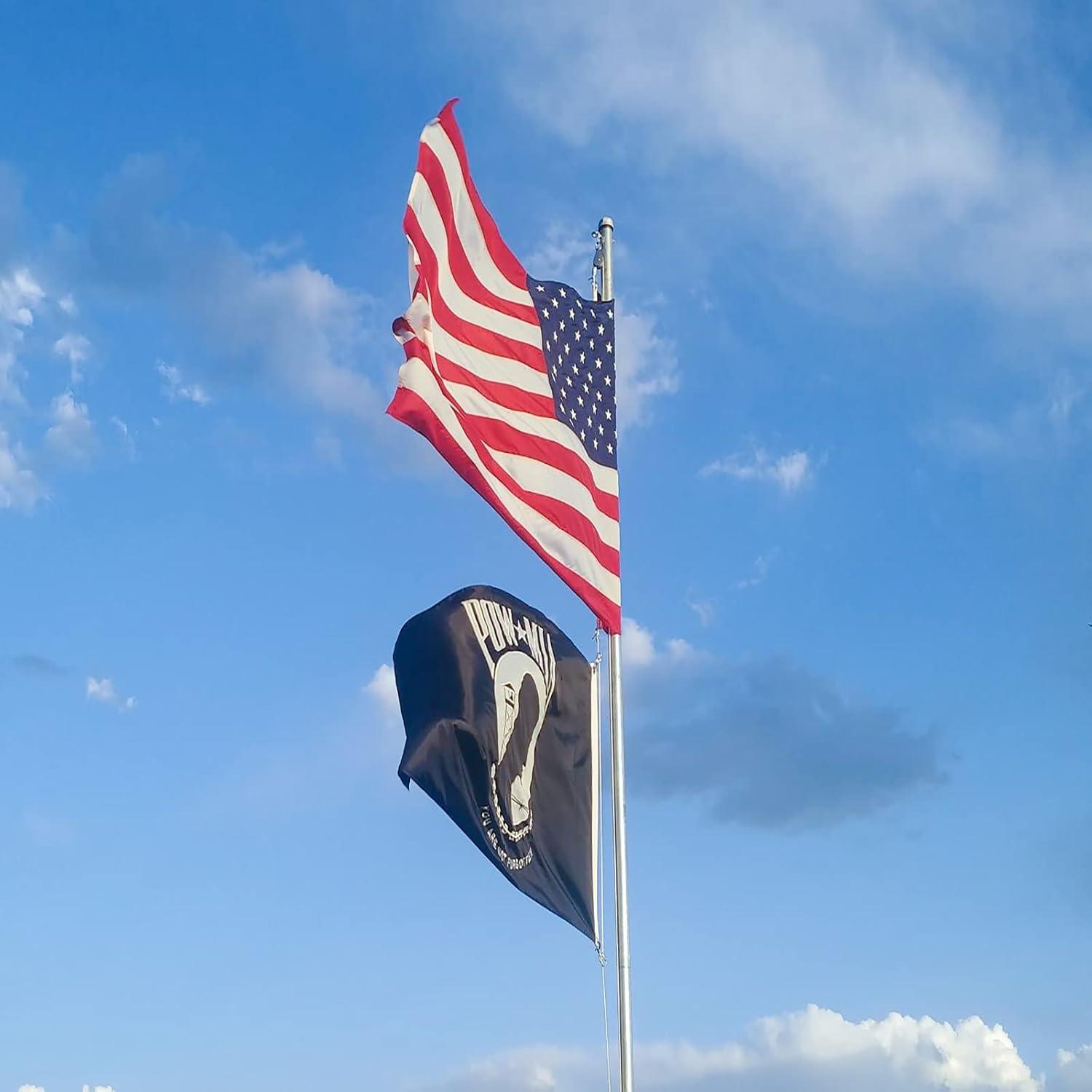POW MIA 3x5 Nylon Flag - Double Sided and Embroidered - All Weather, Durable, Outdoor Nylon Flag - Front Line Flags