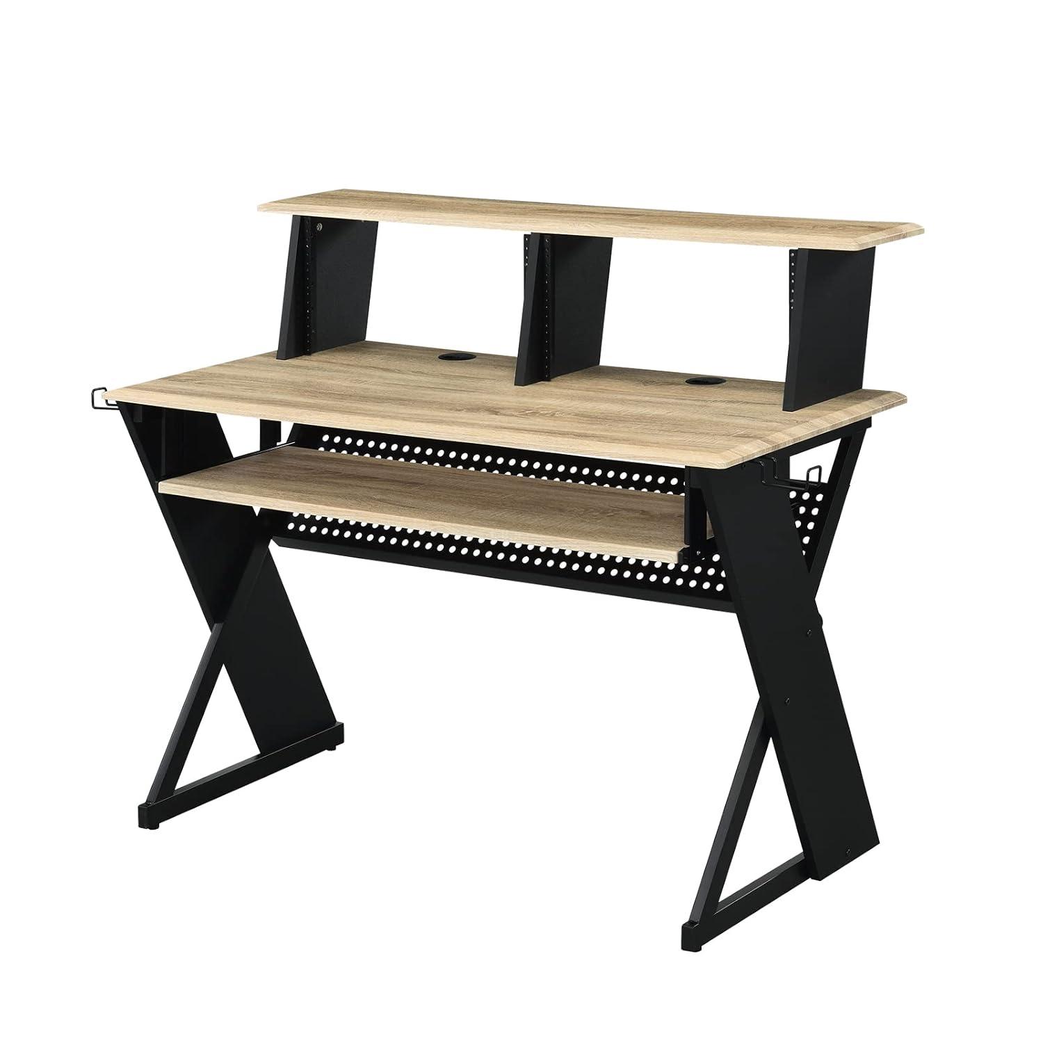 Humanity 47" Decorative Bookshelf Natural and Black - Acme Furniture