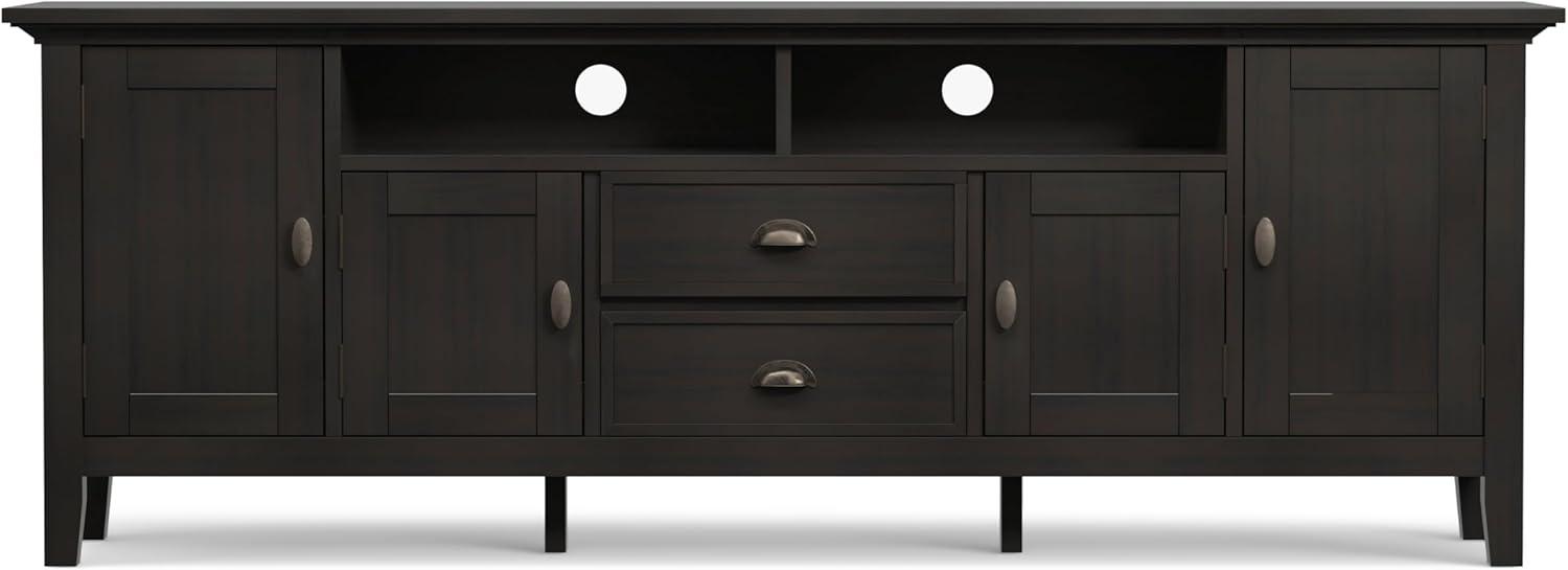 Simpli Home Redmond 72"W Solid Wood TV Stand for TVs up to 80" with Storage Cabinets