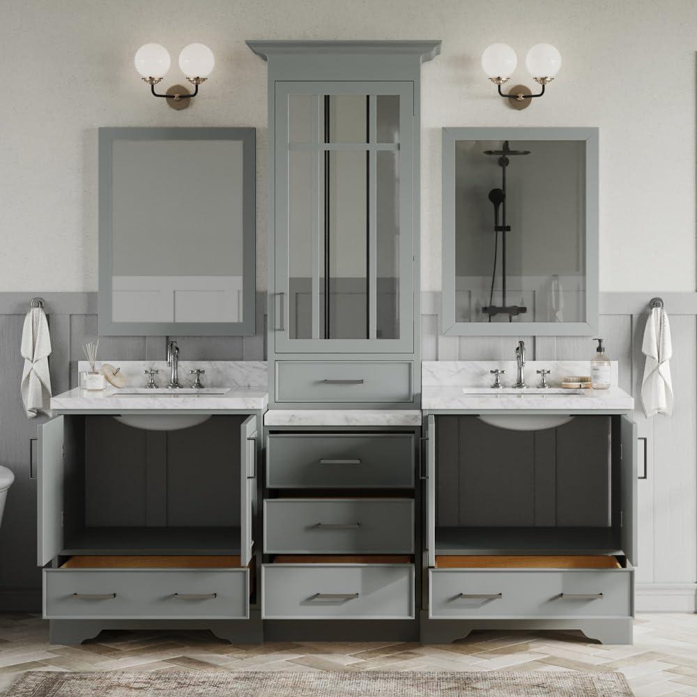 Ariel Stafford 85 in Double Sink Vanity Set in Espresso