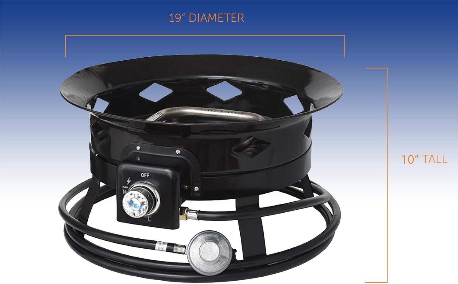 Flame King Smokeless Propane Fire Pit, Portable Fire Pit Propane Stove 58K BTU, Self Igniter, 19”