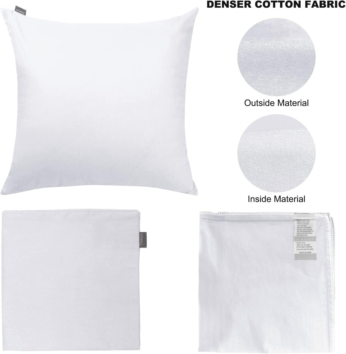Thmyo 4-Pack 100% Cotton Comfortable Solid Decorative Throw Pillow Case, Square Cushion Cover Pillowcase Sublimation Blank Pillow Covers DIY Throw Pillowcase(18x18 inch/ 45x45cm,Light Silver Grey)