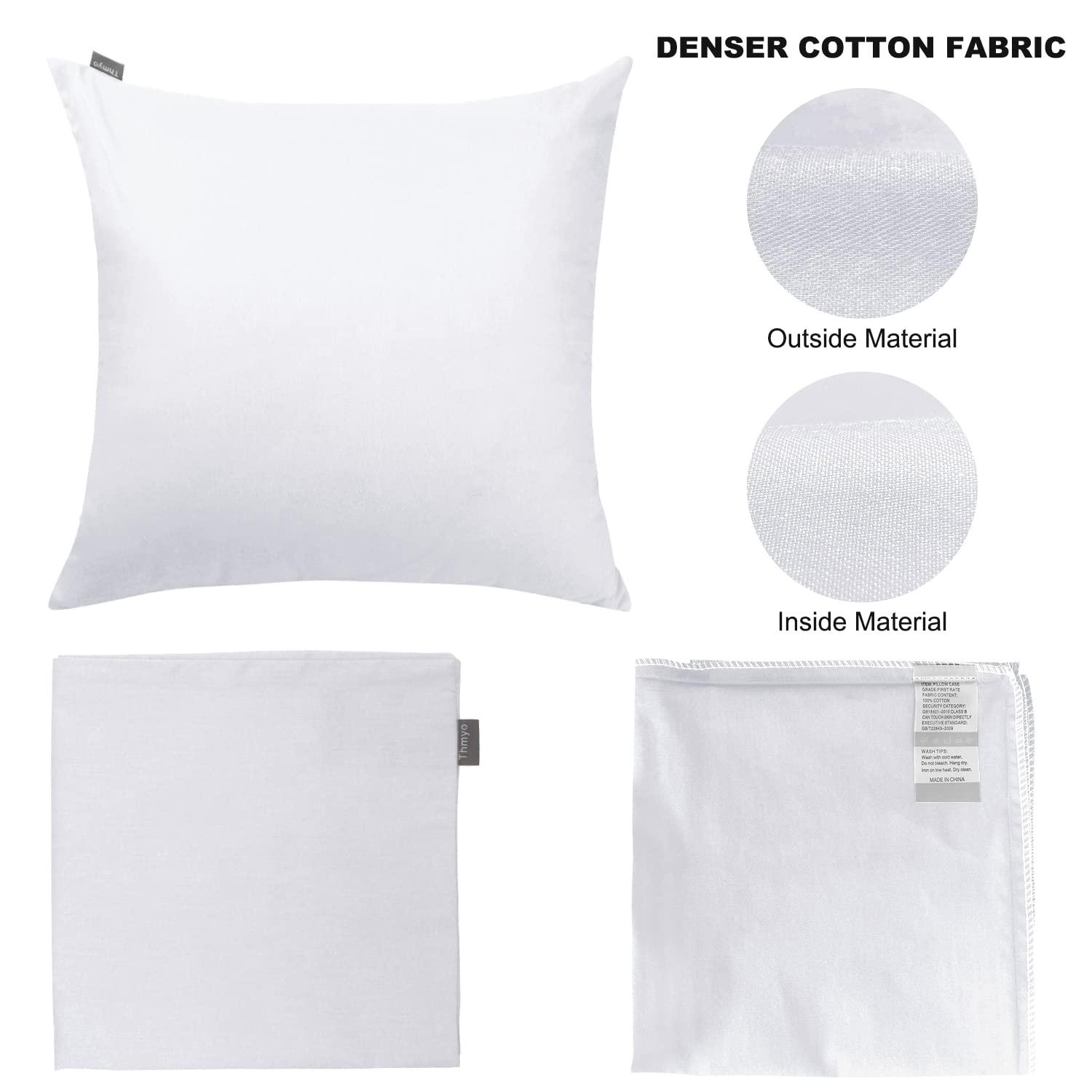 Thmyo 4-Pack 100% Cotton Comfortable Solid Decorative Throw Pillow Case, Square Cushion Cover Pillowcase Sublimation Blank Pillow Covers DIY Throw Pillowcase(18x18 inch/ 45x45cm,Light Silver Grey)