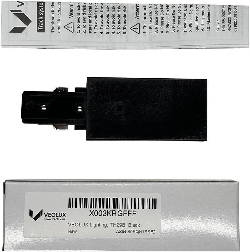 Black H Track 120V Live End Power Feed Connector