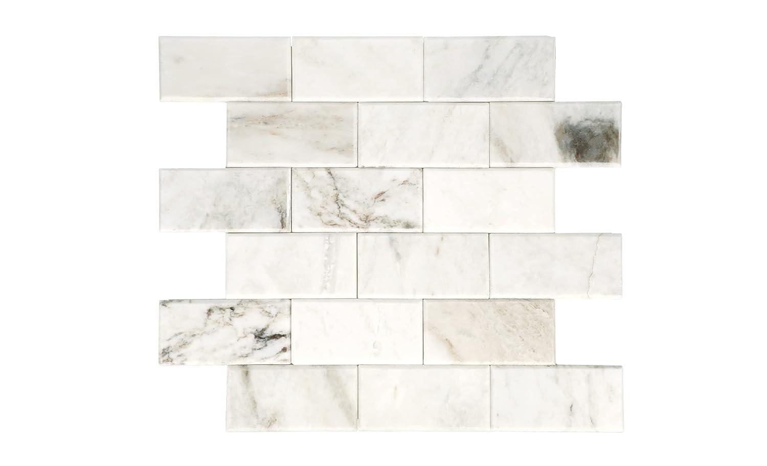 Daltile Simply Stick Mosaix 4'' W x 2'' L Natural Stone Peel and Stick Mosaic Tile