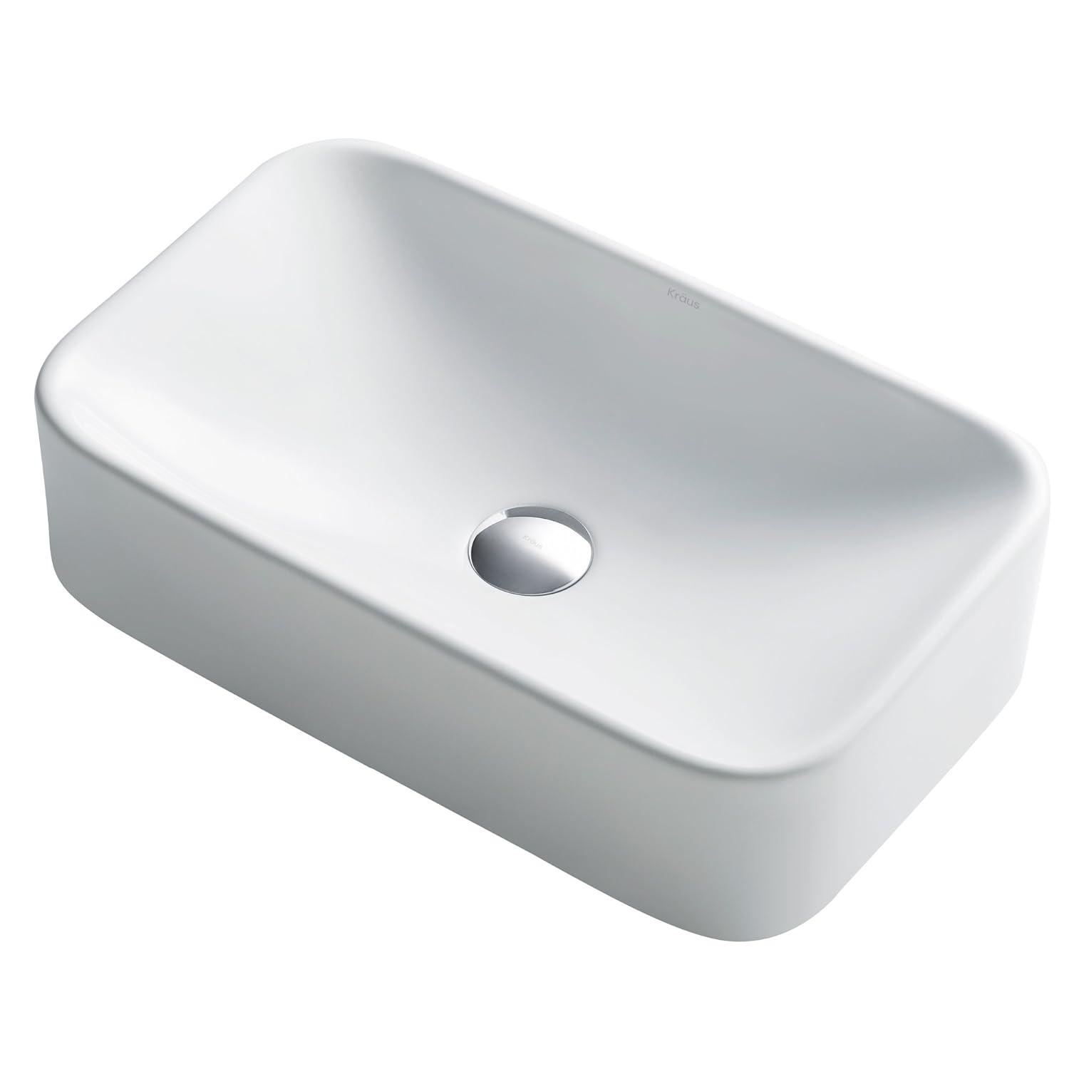 Elavo Ceramic Rectangular Vessel Bathroom Sink