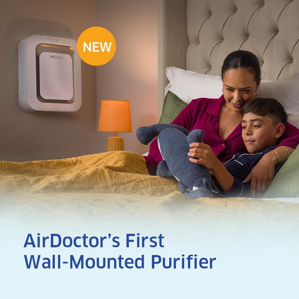 AIRDOCTOR AD2500 Wall-Mounted or Floor Standing Air Purifier for Small and Medium Size Rooms UltraHEPA with Air Quality Sensor