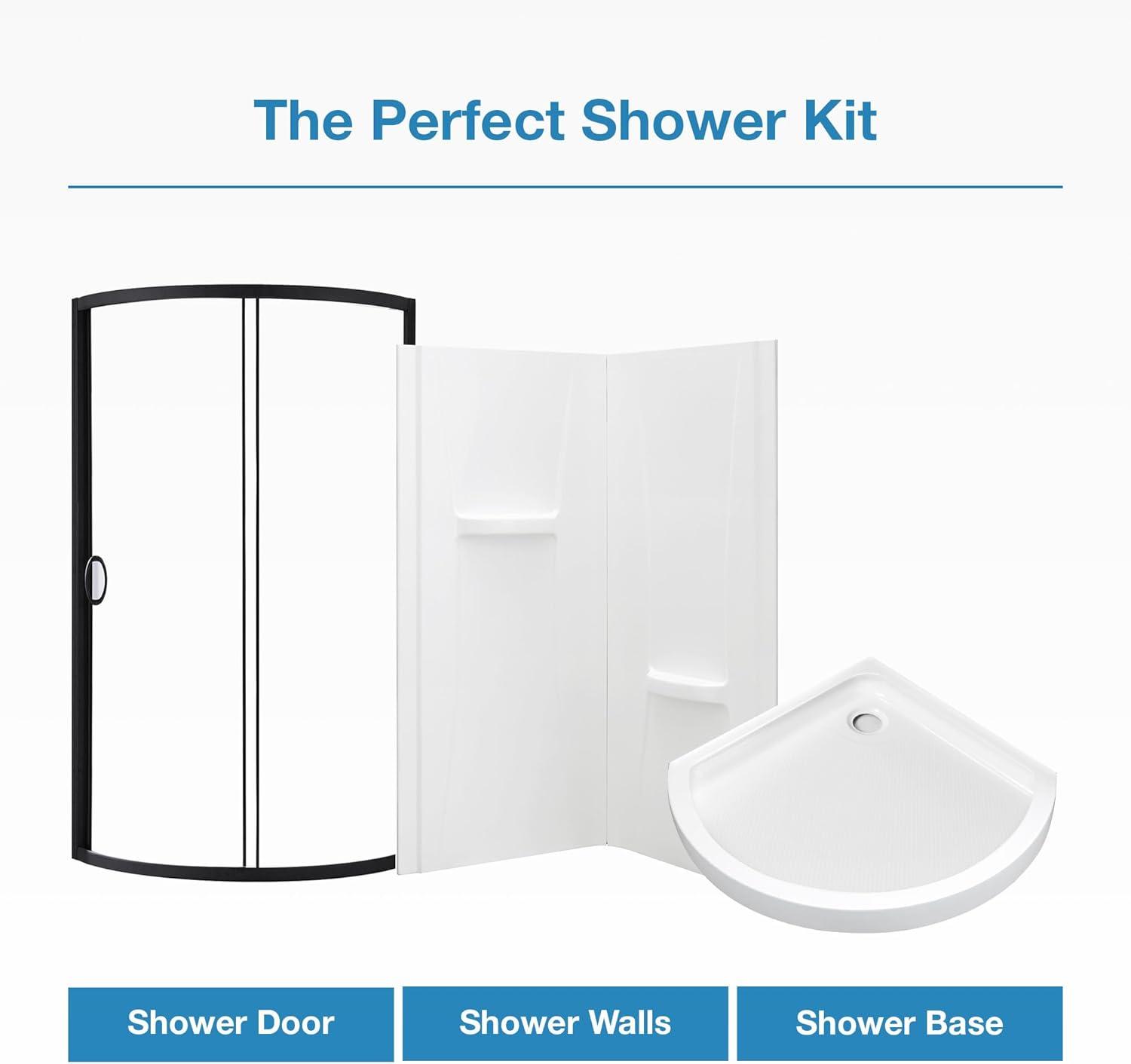 Breeze 34 in. Shower Kit with Clear Glass Panels, Walls and Base included