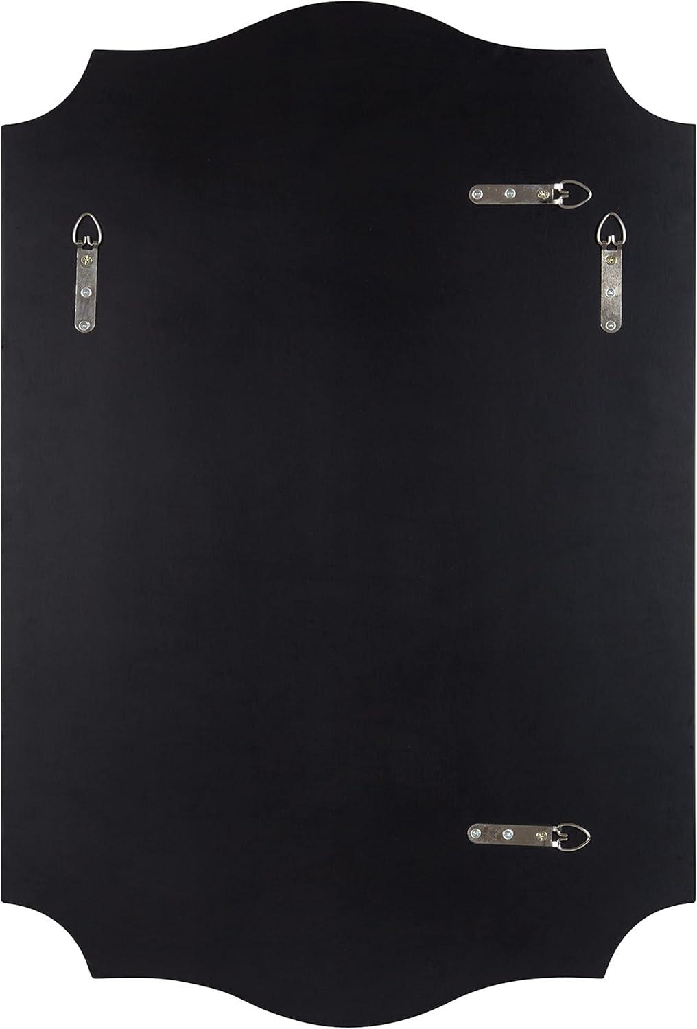 20" x 30" Hollyn Decorative Framed Wall Mirror Black - Kate & Laurel All Things Decor: Scalloped Edge, V-Groove, Hangs Both Ways