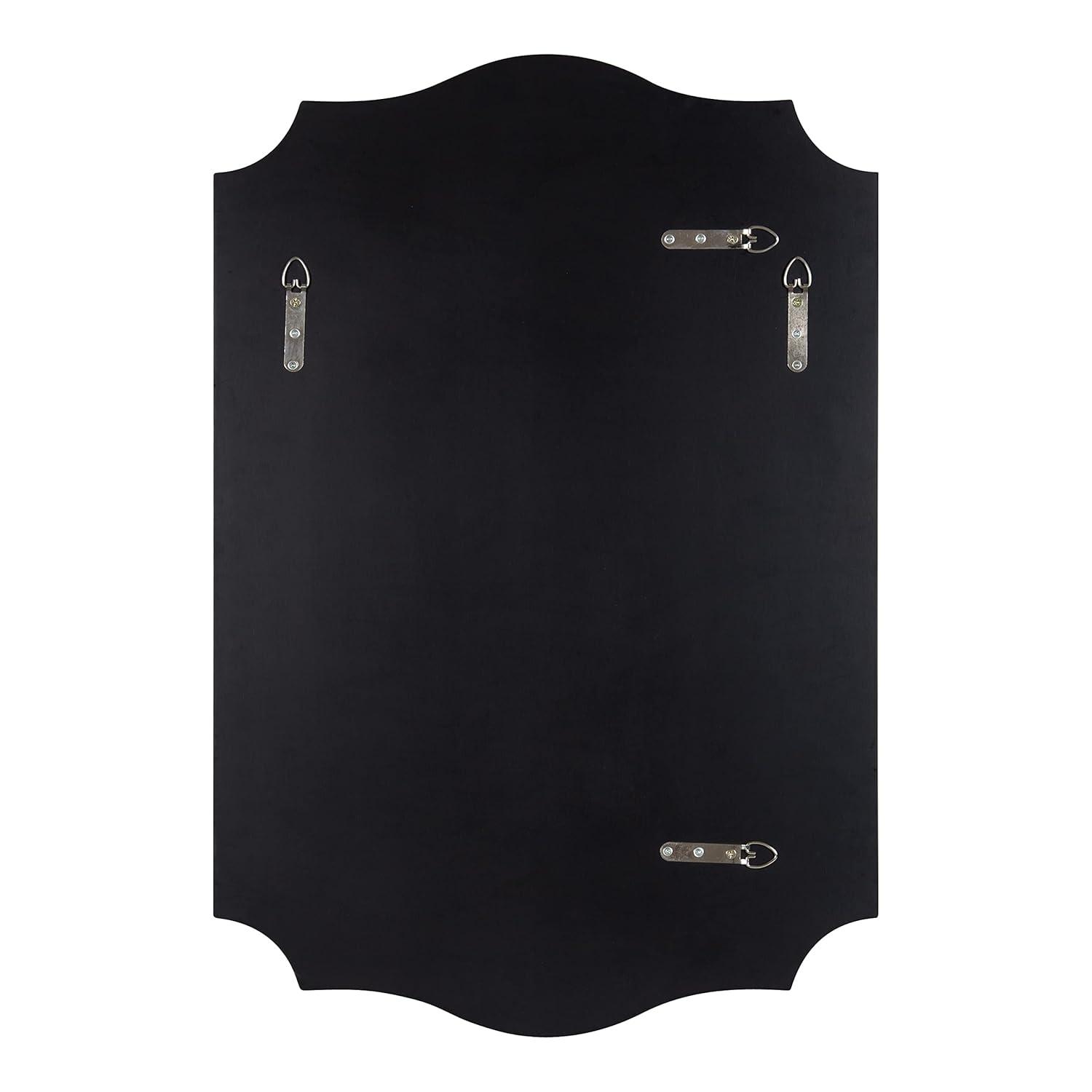 20" x 30" Hollyn Decorative Framed Wall Mirror Black - Kate & Laurel All Things Decor: Scalloped Edge, V-Groove, Hangs Both Ways