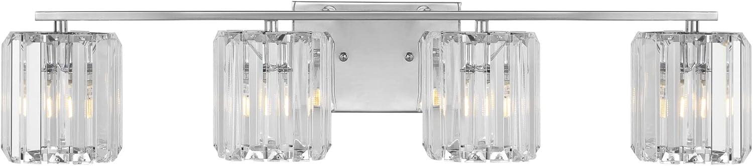 Chrome Glass Prism LED Vanity Light, 29.75"