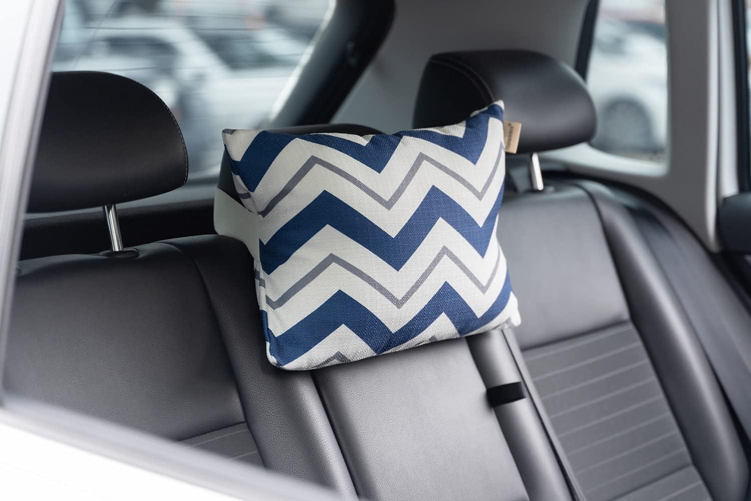 Outdoor Pillows for Lounge Chair Head Resting, Small Square Decotative Pillow with Adjustable Stripe for Recliner, Office Chair,Car Seat,Sofa Neck or Lumbar Attachment,Waterproof 2pack