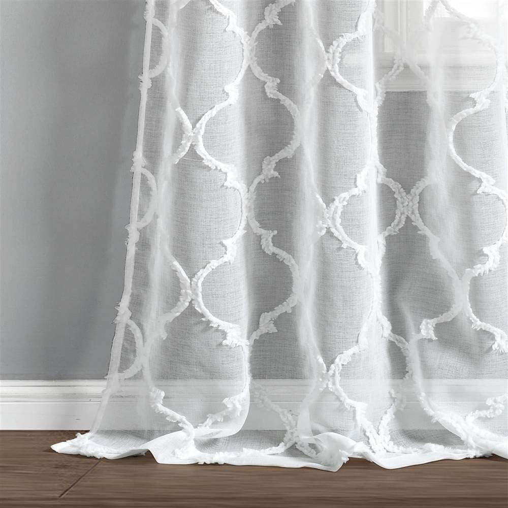 Avon Trellis Sheer Polyester Sheer Curtain Pair