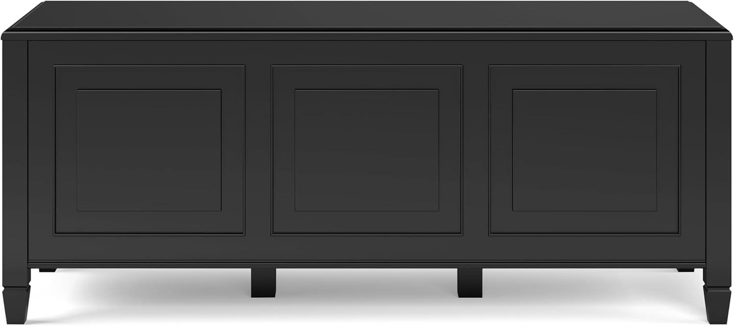 Simpli Home Connaught Solid Wood Storage Bench Trunk In Black