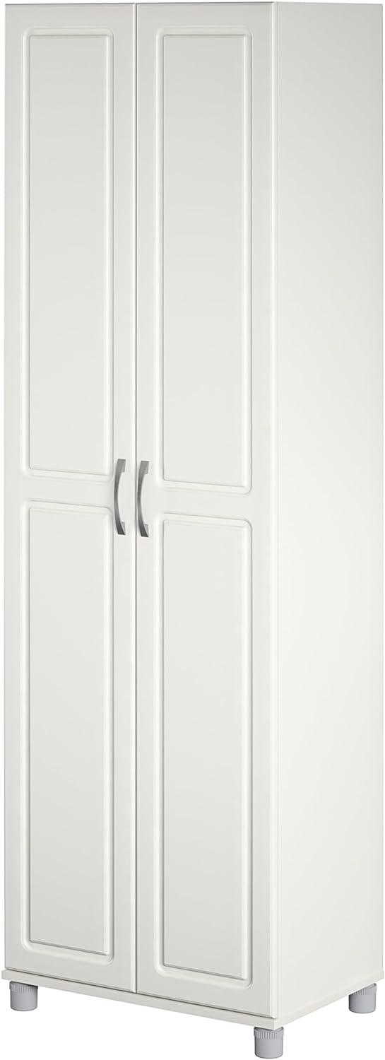 Kendall 75" White Laminated Engineered Wood Utility Storage Cabinet