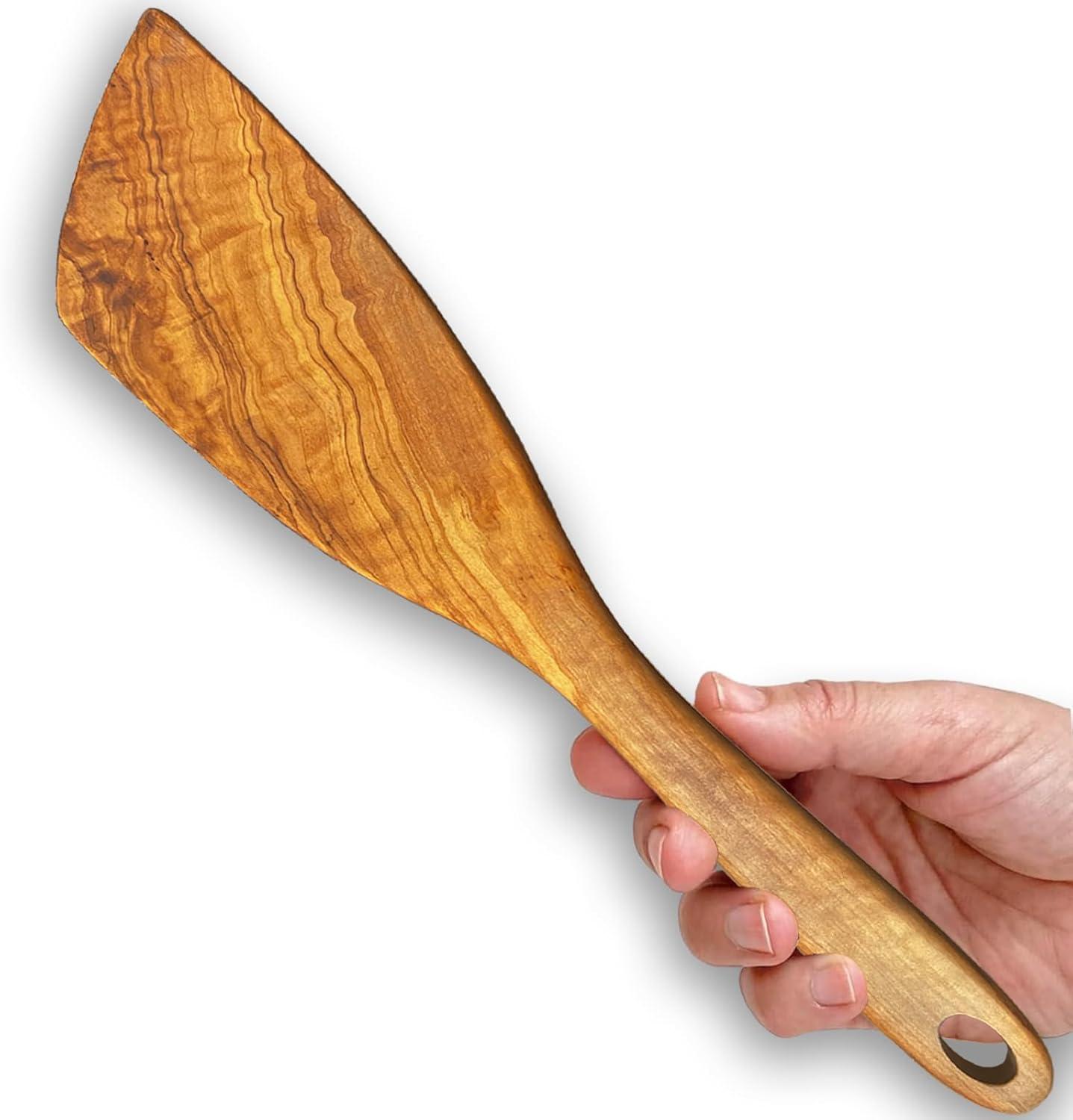 Berard Handcrafted Olive Wood 12 Inch Curved Spatula