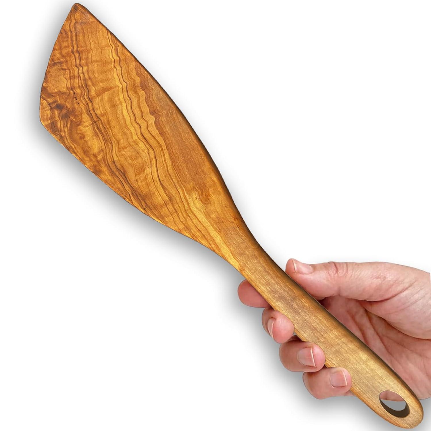 Berard Handcrafted Olive Wood 12 Inch Curved Spatula