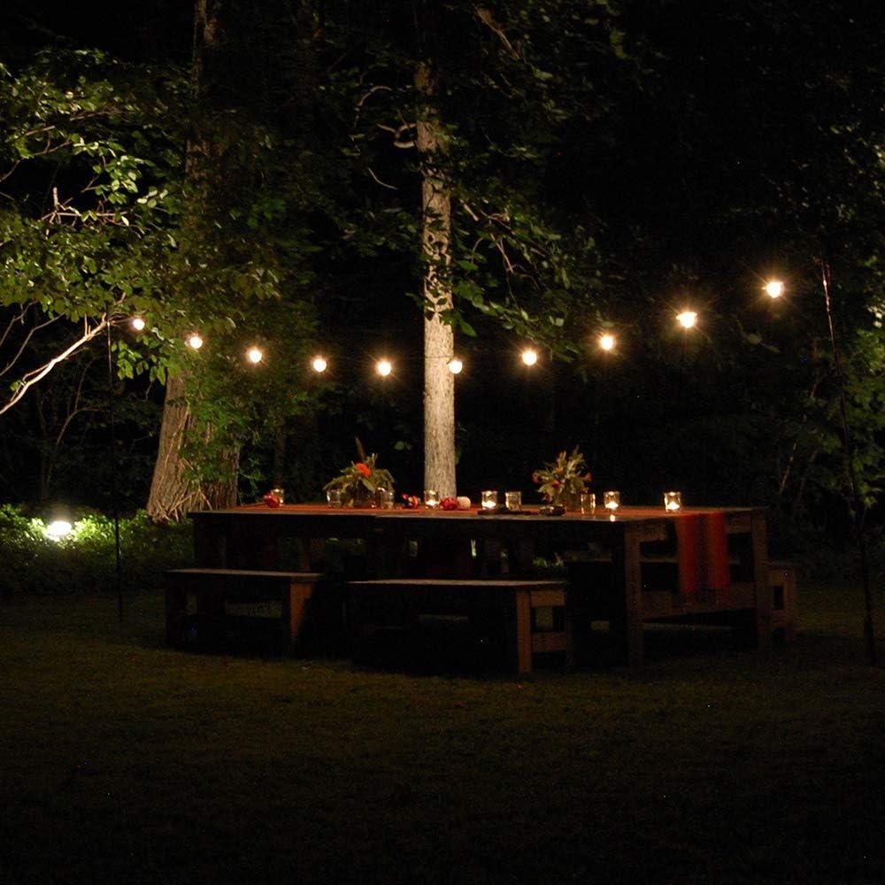 10 Lights Metal Up Lid Electric Café String Lights Bronze: Outdoor Party Incandescent UL Listed, Connects End to End