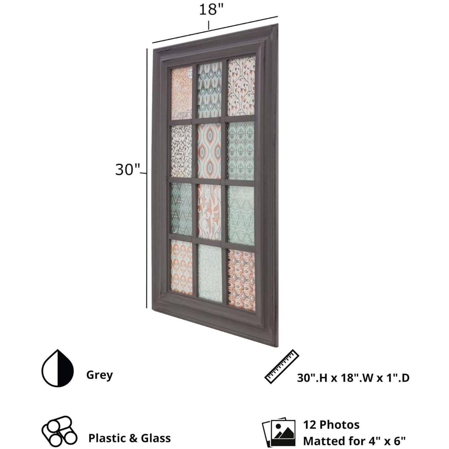 KG Collage Frame, Grey, Holds 12 4x6”