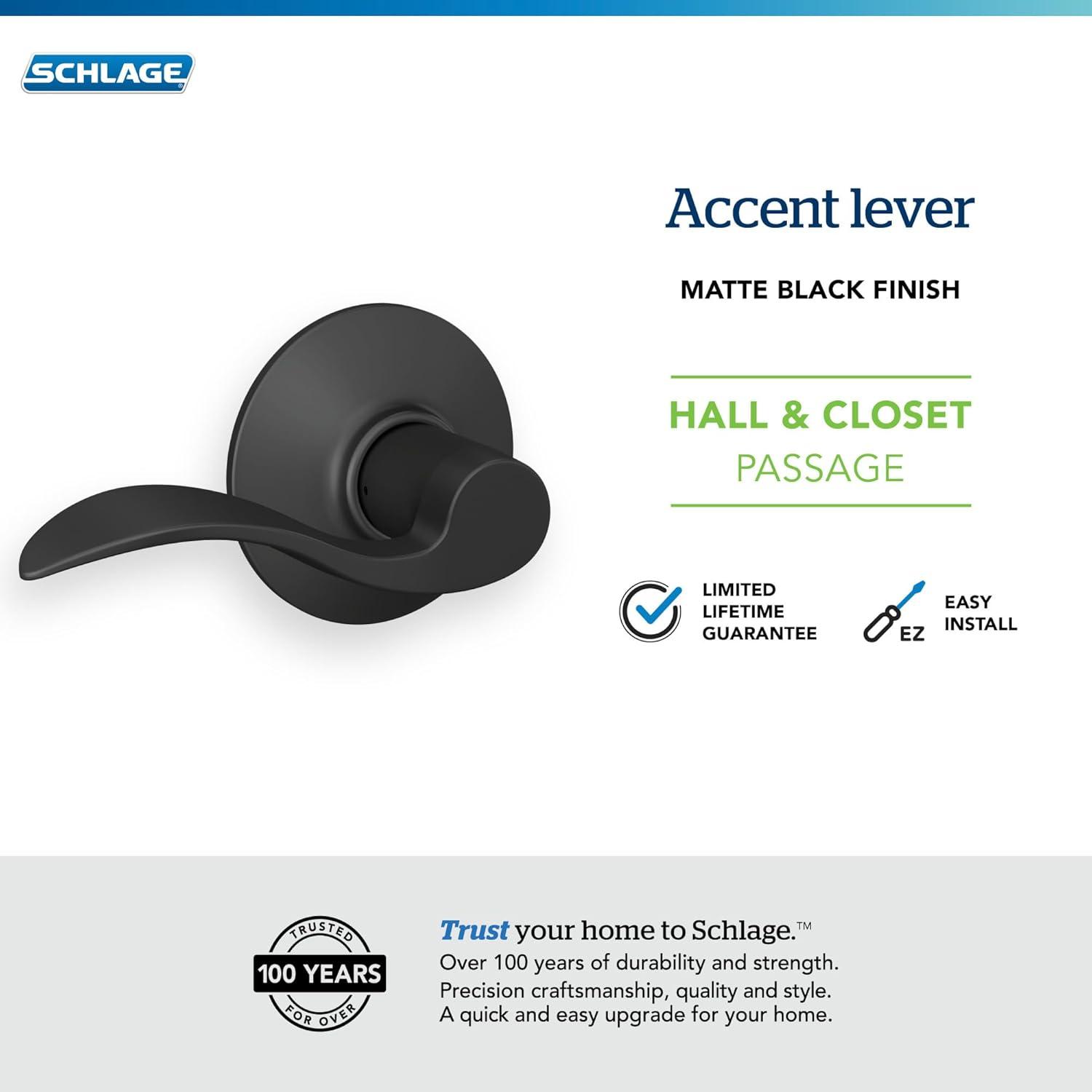 Accent Lever Hall and Closet Lock