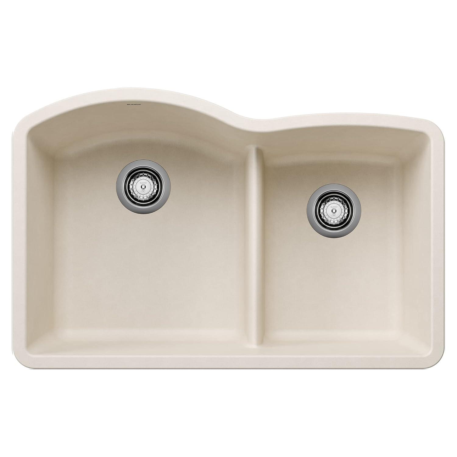 Diamond SILGRANIT 32" L x 20.88" W Double Bowl Undermount Kitchen Sink with Low Divide